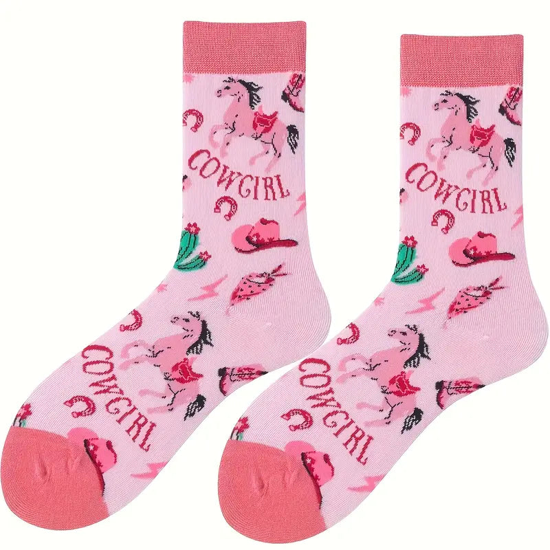 Women's Pink Cowgirl socks
