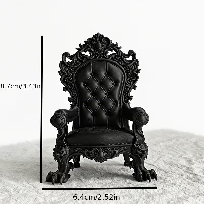 Throne Model - Gothic Style - Dark Black Book shelf décor