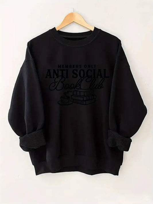 Women'S Anti Social Book Club Graphic Sweatshirt