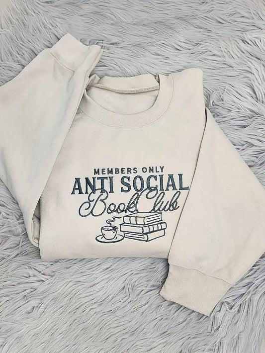 'Anti Social Book Club' Print Sweatshirt