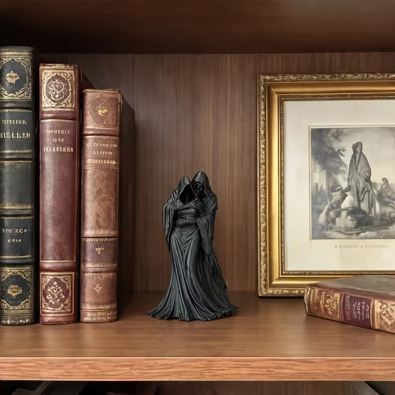Gothic Style book shelf Décor, Embracing Couple