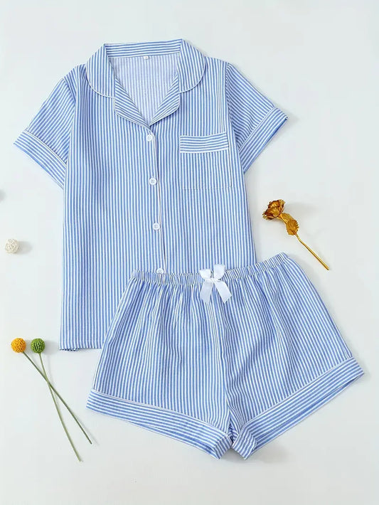 Pyjama set, Blue and White stripes