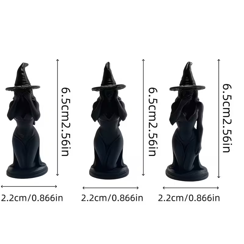 Dark Wind Witch Ornaments, with Three Different Expressions book shelf Décor