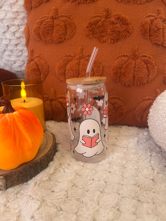Spooky Ghost reading tumbler 16oz