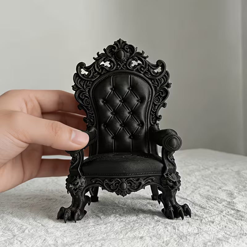 Throne Model - Gothic Style - Dark Black Book shelf décor