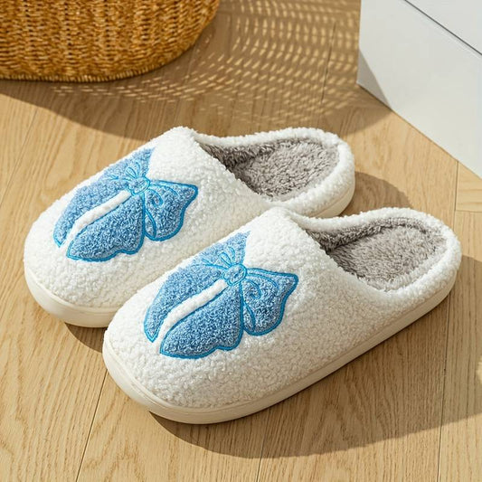 Blue Bow Slippers